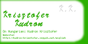 krisztofer kudron business card